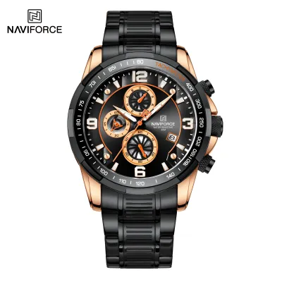 NAVIFORCE NF8020 Men's Luxury Leisure Watch Men's Top Brand Multifunction Sport Men Watch Waterproof Automatic Date Watch Men's - Black RoseGold